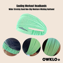 Load image into Gallery viewer, Cooling Workout Headbands Wider Stretchy Band Non-Slip Moisture Wicking Hairband Unisex One Size Mesh Sports Fitness Yoga Biking Hiking Camp
