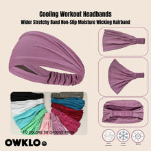 Load image into Gallery viewer, Cooling Workout Headbands Wider Stretchy Band Non-Slip Moisture Wicking Hairband Unisex One Size Mesh Sports Fitness Yoga Biking Hiking Camp