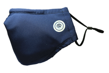 Load image into Gallery viewer, Hugies Shield II Face Mask with the advanced textile technology Agion® Antimicrobial is reusable and washable. It has 4 layers of soft and breathable fabric for comfort and heavy-duty protection. Adjustable ear straps and an integrated nose bridge ensure a secure fit, liberating you to go about your day without worry. Navy