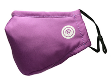 Load image into Gallery viewer, Hugies Shield II Face Mask with the advanced textile technology Agion® Antimicrobial is reusable and washable. It has 4 layers of soft and breathable fabric for comfort and heavy-duty protection. Adjustable ear straps and an integrated nose bridge ensure a secure fit, liberating you to go about your day without worry. Purple