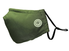 Load image into Gallery viewer, Hugies Shield II Face Mask with the advanced textile technology Agion® Antimicrobial is reusable and washable. It has 4 layers of soft and breathable fabric for comfort and heavy-duty protection. Adjustable ear straps and an integrated nose bridge ensure a secure fit, liberating you to go about your day without worry.Olive